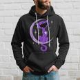 Trendy Purple Cat Crescent Moon Howl Hoodie Gifts for Him