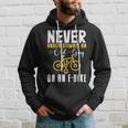 Never Underestimate An Old Guy On A Bicycle E-Bike Quote Hoodie Gifts for Him