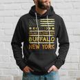 Us Flag American Total Solar Eclipse 2024 Buffalo New York Hoodie Gifts for Him