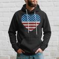 Usa Flag Heart 4Th July Red White Blue Stars Stripes Hoodie Gifts for Him