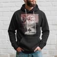 Vintage Cherry Blossom And Fishing Woodblock Japanese Hoodie Gifts for Him