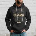 Vintage Clark Iowa Repeating Text Hoodie Gifts for Him
