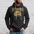 Vintage Pittsburgh Pennsylvania Baseball Fans Skyline Sports Hoodie Gifts for Him