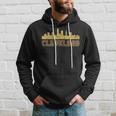 Vintage Retro Cleveland Ohio Skyline Hoodie Gifts for Him