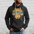 Vintage Style Orange Tabby Cat Friendly Wearing Sunglasses Hoodie Gifts for Him