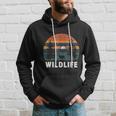 Wildlife Nature Forest Trees Outdoors Vintage Retro Sunset Hoodie Gifts for Him