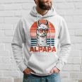 Alpapaatertag Bester Papa Alpaka Retro Alpapa Raglan Kapuzenpullover Geschenke für Ihn