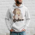 Believe Costume Santa Claus With Leopard Christmas Hat Hoodie Gifts for Him