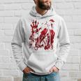 Bloody Red Hands Blood Splatter Zombie Outbreak Graphic Hoodie Gifts for Him