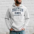 Boston Massachusetts Ma Vintage Sports Navy Hoodie Gifts for Him