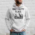 Dad's Happy Place Lawnmower Father's Day Dad Jokes Hoodie Gifts for Him