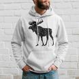Distressed Moose Gear Vintage Silhouette Weathered Hoodie Gifts for Him