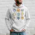 Groovy Earth Planet Hippie Smile Face Happy Earth Day 2024 Hoodie Gifts for Him