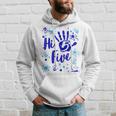 Hi Five Boy 5 Years Old Blue Fête D'anniversaire De Famille Sweat à capuche Cadeaux pour lui