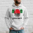 Lecker Saufii Bierchen X Sad Hamster Meme Bier Bierhelm Kapuzenpullover Geschenke für Ihn