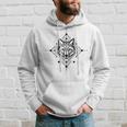 Minimal Line And Shape Black Of A Wolf Geometric Hoodie Gifts for Him