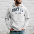 Queens New York Ny Vintage Varsity Sports Navy Hoodie Gifts for Him