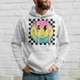 Rainbow Smile Face Cute Checkered Smiling Happy Face Hoodie Gifts for Him