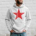 Retro Red Star Distressed Revolution Vintage Retro Hoodie Gifts for Him