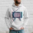 Retro Tv Test Pattern 80S 90S Festival Glitch Test Pattern Hoodie Gifts for Him