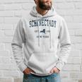 Schenectady New York Ny Vintage Sports Navy Print Hoodie Gifts for Him