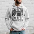 Straight Outta College Class Of 2024 Graduation Hoodie Gifts for Him