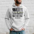 Total Solar Eclipse 2024 Totality Ohio Usa American Flag Hoodie Gifts for Him
