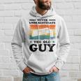 Never Underestimate The Old Guy Sack Toss Cornhole Hoodie Gifts for Him