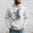 View Back Print Idle Fury The Great Fight Eagle Snake Tattoo Hoodie Gifts for Him
