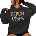 Beach Vibes Hello Summer Vacation Girl N Colorful Women Hoodie