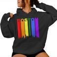 Boston Massachusetts Lgbtq Gay Pride Rainbow Skyline Women Hoodie