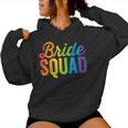 Bride Squad Lgbt Rainbow Flag Lgbt Pride Ally Bachelorette Women Hoodie