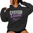 Catfish Queen Catfishing Angler Noodler Fischer Mama Papa Kapuzenpullover für Damen