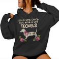 Chica Amor Teckel Perro Floral Lindo Dachshund Regalo Sudadera con capucha para mujer