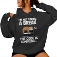 The Code Is Compiling Coder Sloth Coding Programmateur Amusant Sweat à capuche femme