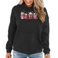 Coffee Cups Retro Groovy Hearts Loving Latte Valentine's Day Women Hoodie