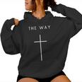 The Way Cross Minimalist Christian Religious Jesus Women Hoodie
