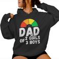 Dad Of 2 Girls 3 Boys From Daughter From Son On Father's Day Women Hoodie