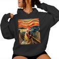 Expressionist Scream Chicken Lovers Artistic Chicken Women Hoodie