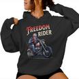 Freedom Rider Motorcycle American Flag Patriotic Usa Women Hoodie