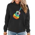 Fun Hippie Rainbow Tie Dye Acoustic Guitar Women Hoodie