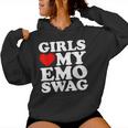 Girls Love My Emo Swag Lustiges Mädchenherz My Emo Punk Kapuzenpullover für Damen