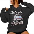 Just A Girl Who Delivers Postwoman Mail Truck Driver Women Hoodie
