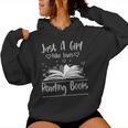 Just A Girl Who Loves Books Amantes De Libros Divertidos Sudadera con capucha para mujer
