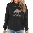 Just A Girl Who Loves Dinosaurs Cute Floral Girls Ns Women Hoodie