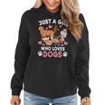 Just A Girl Who Loves Dogs Puppy Dog Lover Girls Toddlers Women Hoodie