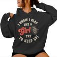I Know I Play Like A Girl Try To Keep Up Darts Player Women Hoodie