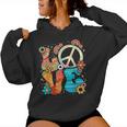 Love Peace Sign Floral Retro 70Er 80Er Jahre Kostüm Hippie Kapuzenpullover für Damen