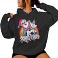 Magical Rainbow Cute Santa Riding Unicorn Summer Christmas Women Hoodie