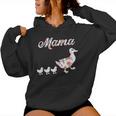 Mama Duck Mama Duck And 3 Ducklings Floral Mom Of 3 Women Hoodie